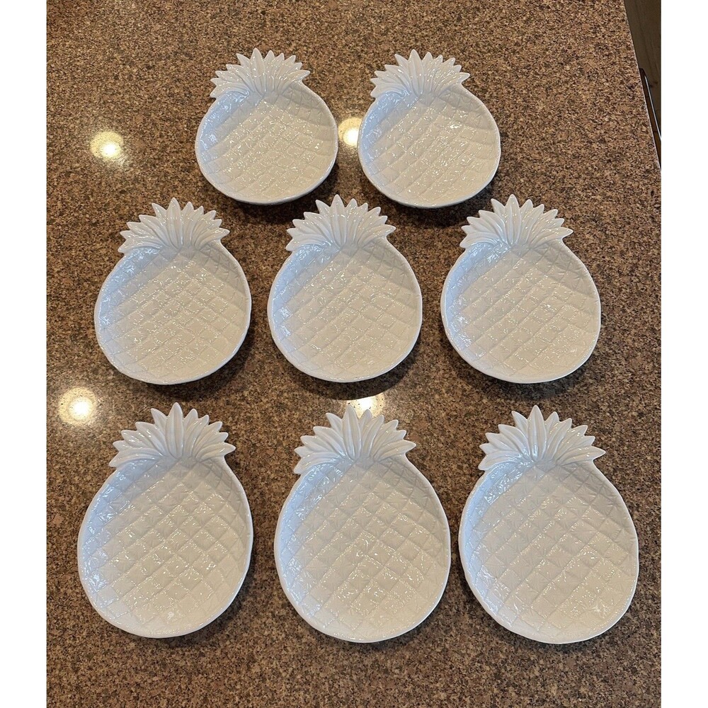 8 PC Pineapple Dishes by Lord & Taylor 7" x 9"